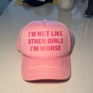 Pink Trucker Hat with Bold Statement